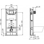 SET Унитаз подвесной с инсталляцией Ideal Standard Tesi Aquablade + клавиша Oleas M2